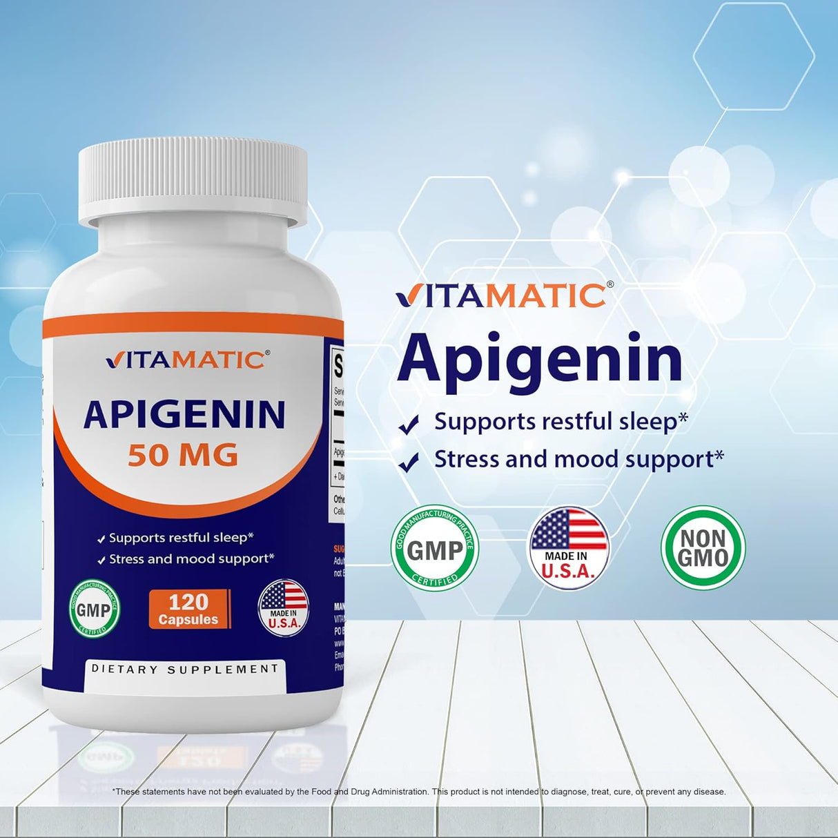 Vitamatic Paquete de 2 Apigenina 50mg 120 Cápsulas