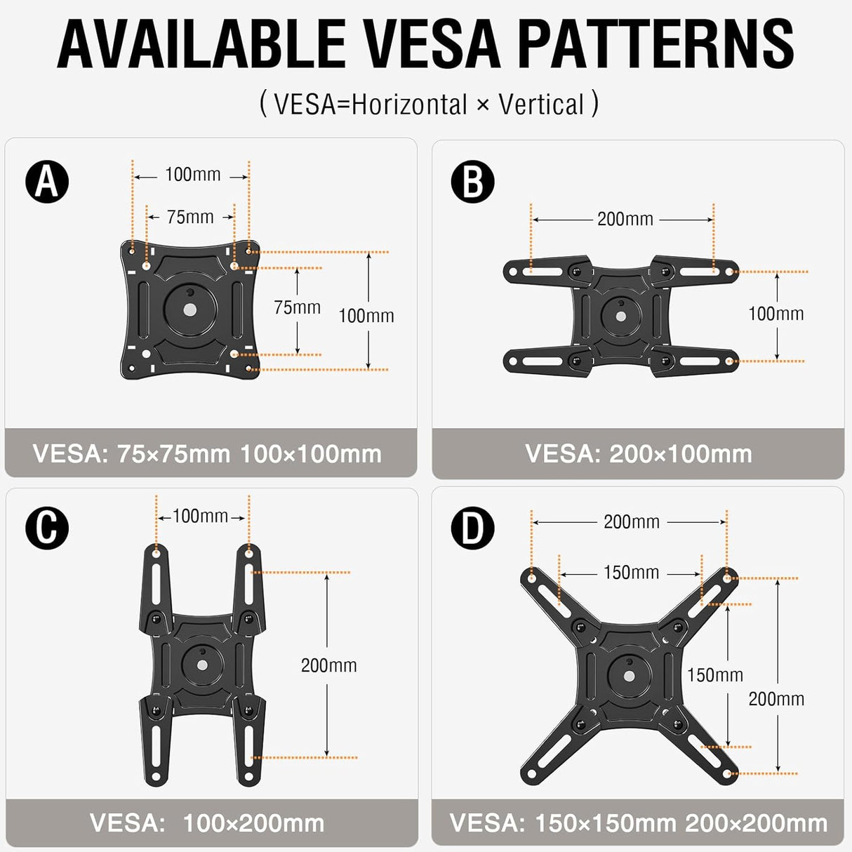 Soporte de Pared ELIVED para TV 14-42, Inclinable y Giratorio