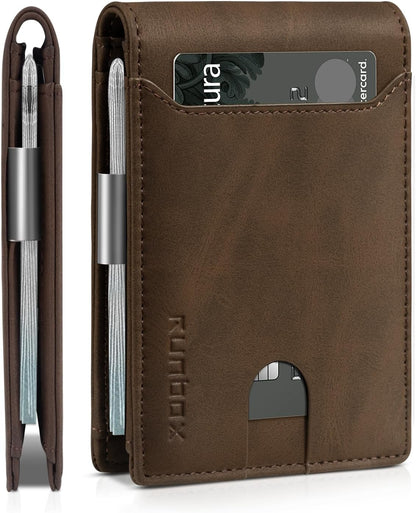 Cartera RUNBOX Slim para Hombre - Billetera RFID con Clip