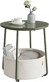 Mesa de Noche Moderna con Canasta de Tela, Modelo ULET223C80