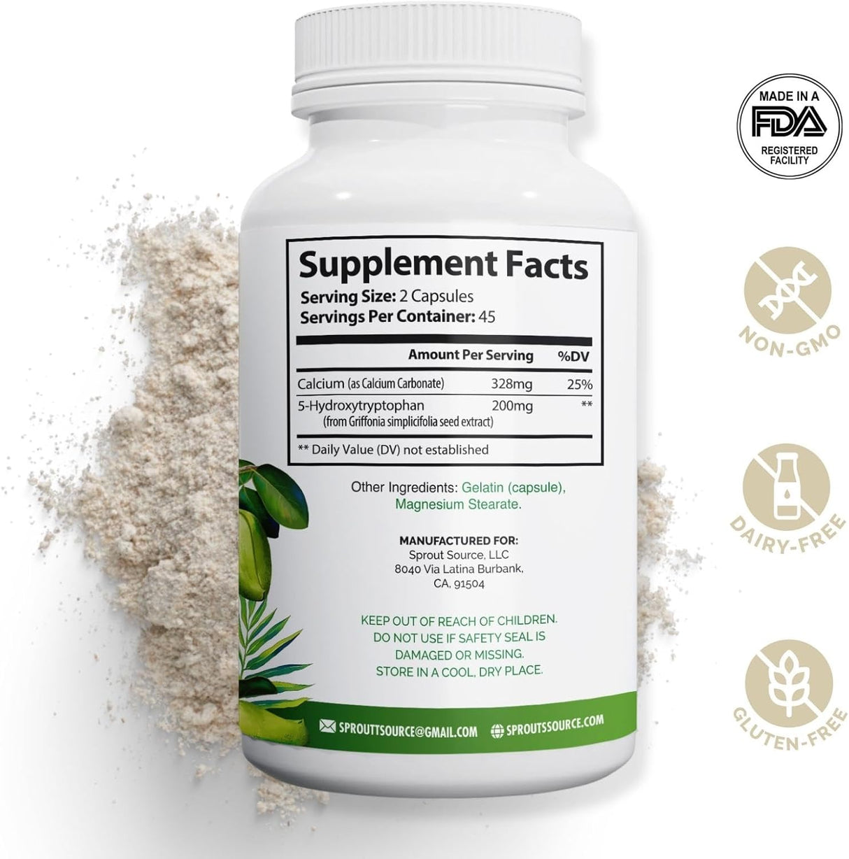 Suplemento 5-HTP 200mg - Apoyo al estado de ánimo y sueño