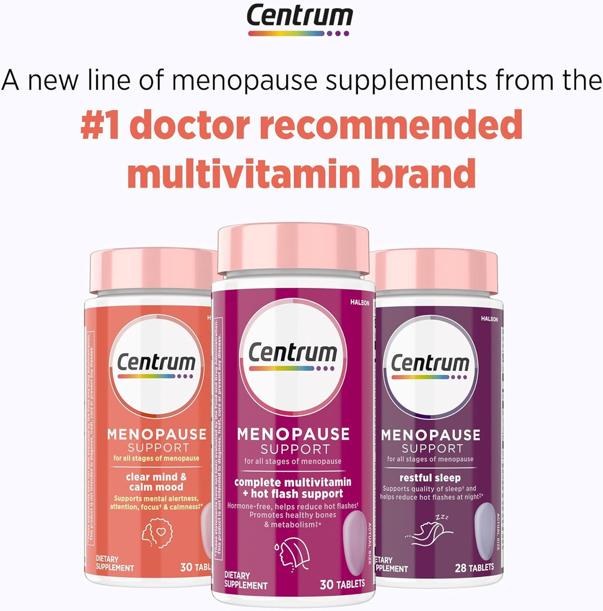 Tabletas de soporte para menopausia Centrum Clear Mind 30 Und.
