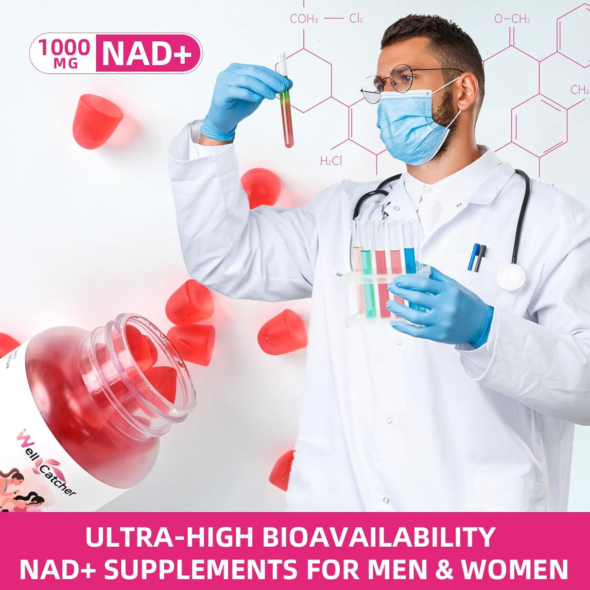 Suplemento de Gomas NAD+ 1000MG - Energía y Antienvejecimiento