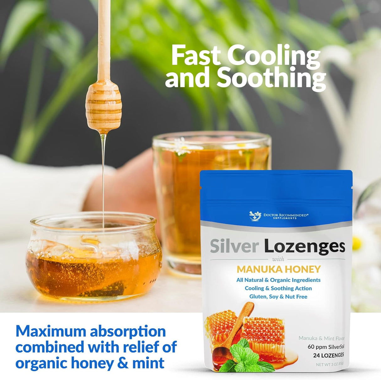 Suplementos Alimenticios Pastillas de plata con miel