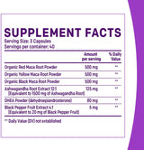 Cápsulas 6 en 1 Maca y Ashwagandha - Energía y Ánimo, 360 Uds.
