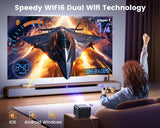 Proyector 4K WiMiUS, Wifi6, Bluetooth, 700ANSI, 1080P, 7000+Apps