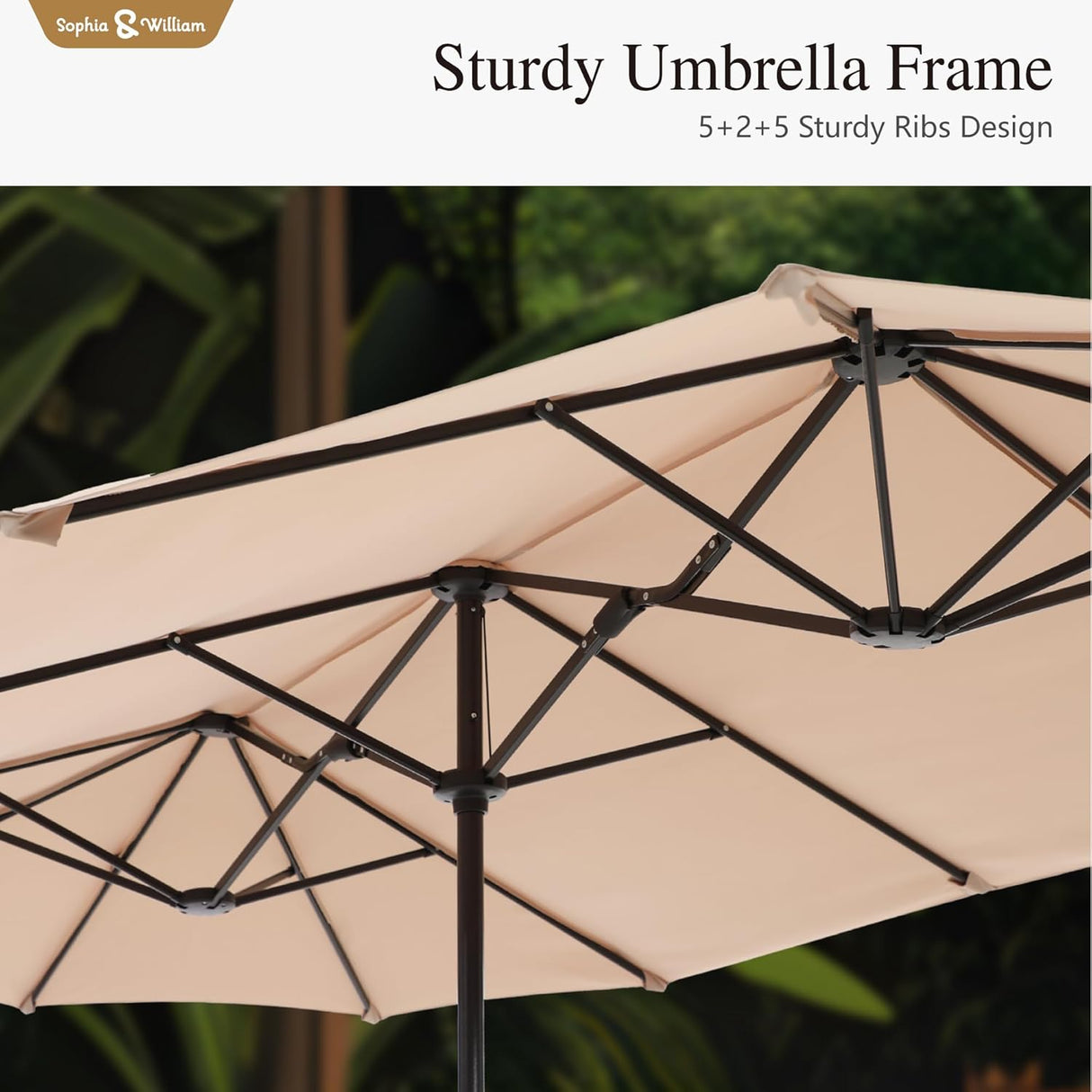 Sombrilla Doble Lado Sophia & William 13ft Protección UV 99%