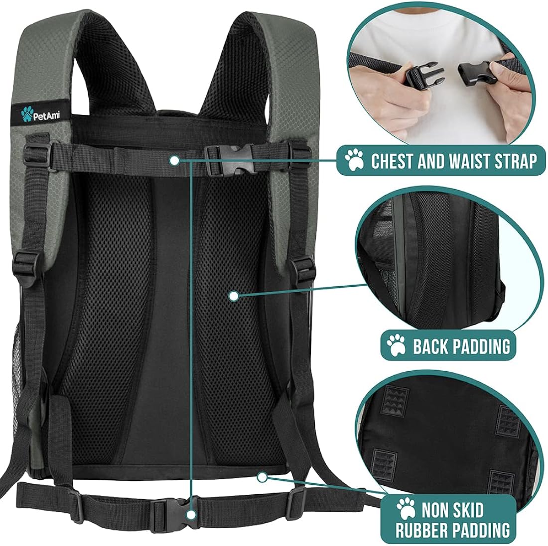 Mochila de lujo para gatos soporte de respaldo de cojín