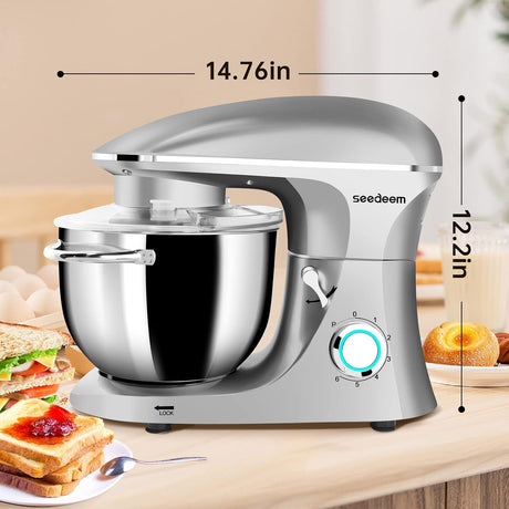 Batidora de Pie Seedeem 6Qt, 660W, 6 Velocidades, Modelo SM-660