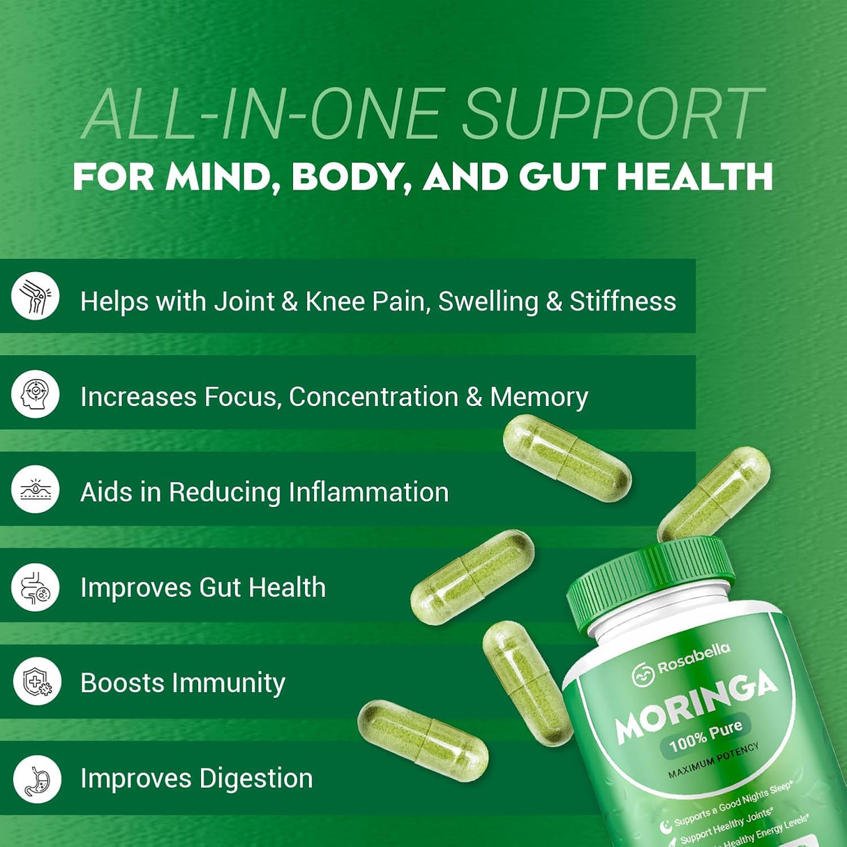 Cápsulas de Moringa en Polvo - Nutrientes Esenciales A1
