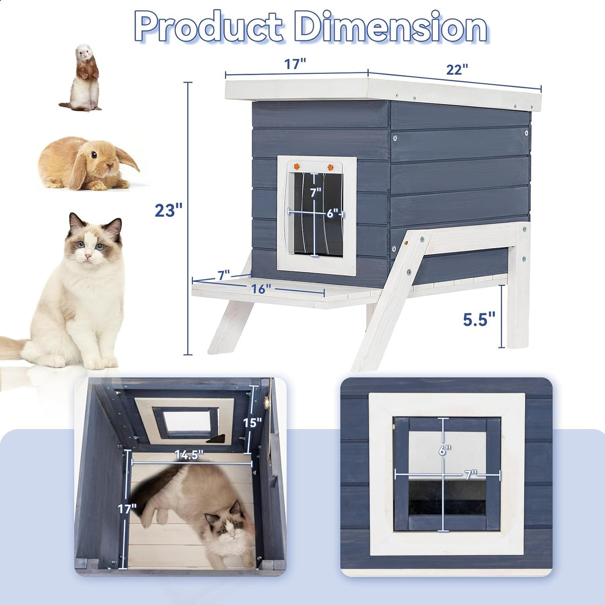 Casa para gatos al aire libre pies altos aislados Petsfit
