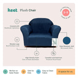 Keet Silla de felpa para niños, 2-5 años, azul marino
