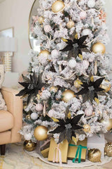 Flores Poinsettia Grandes Briful, Set de 4, 12'' Artificiales