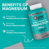 Suplemento de Magnesio Qunol 420mg, Alta Absorción, 180 Caps.