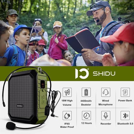 Amplificador de Voz Portátil 18W Micrófono Batería 4400mAh
