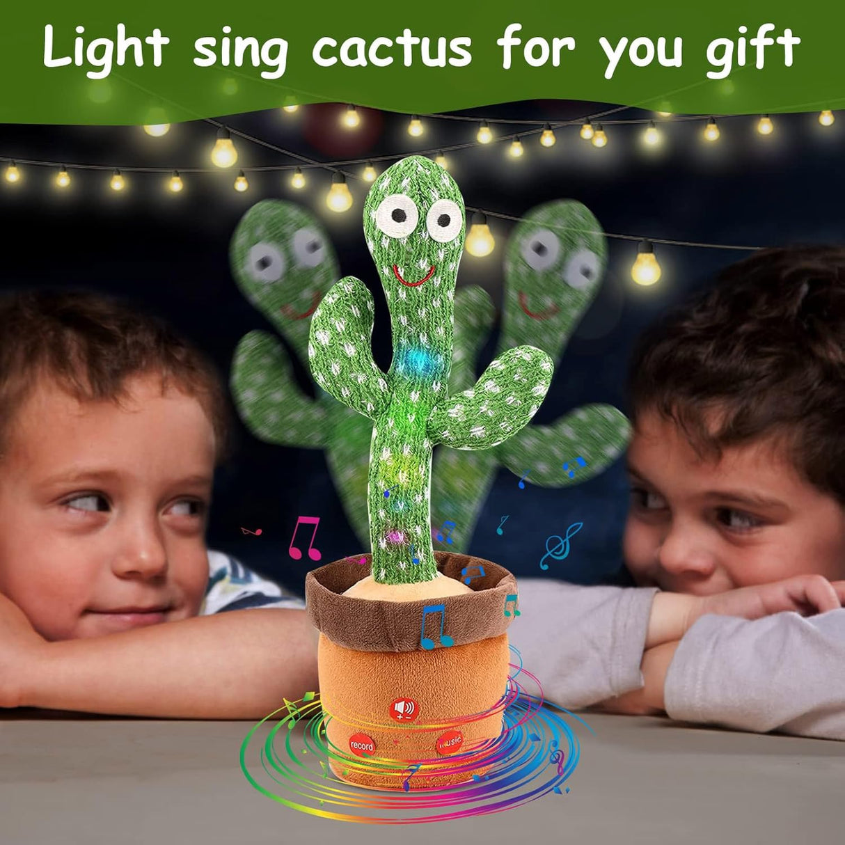 Cactus Bailarín Repetidor, Juguete Musical, Luz y Sonido