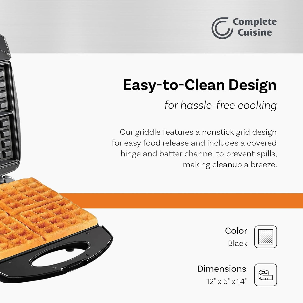 Waflera 4 rebanadas CC-WF4400, máquina de desayuno eléctrica