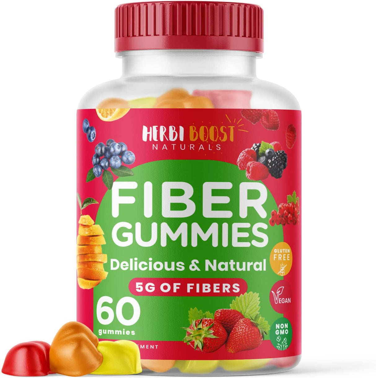 Suplementos soluble de gomita vegana con inulina