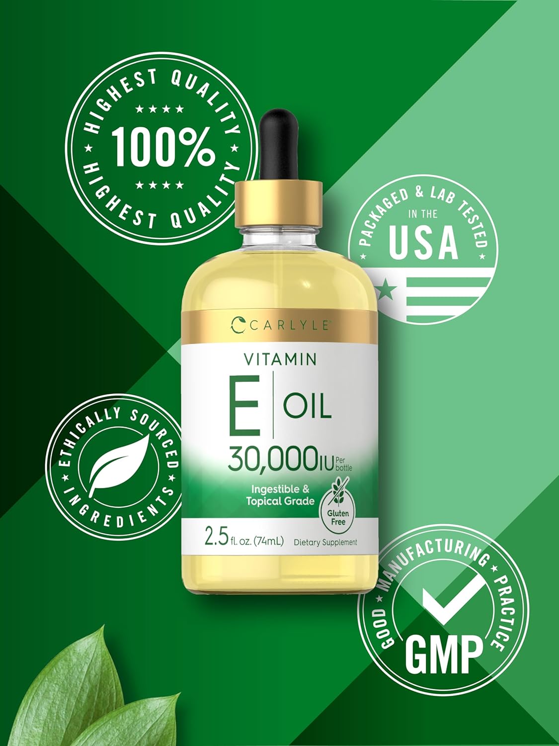Aceite de Vitamina E 30,000 IU  Ingerible y Tópico Hidratante
