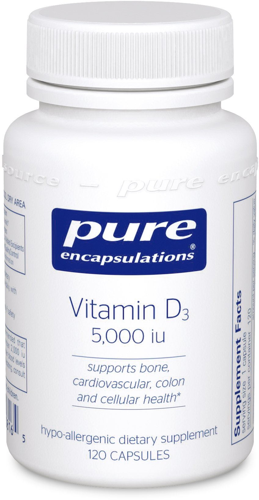 Cápsulas de  Vitamina D3 5,000 IU