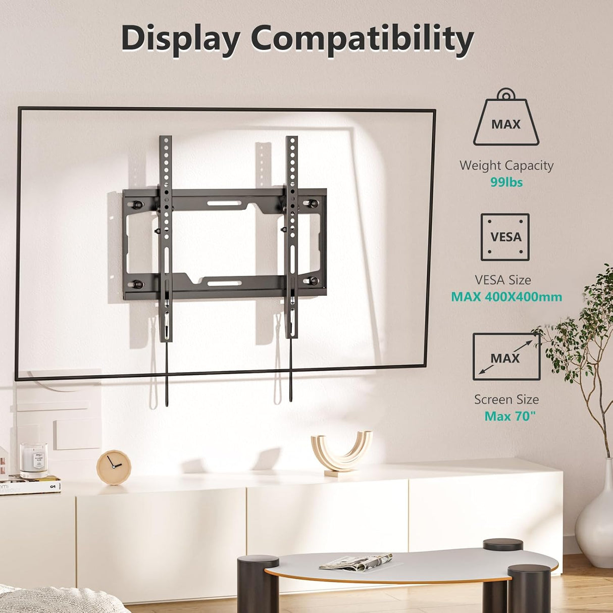 Soporte de pared inclinable parae pantalla plana LED LCD