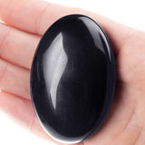 Piedra de Palma de Obsidiana Negra - Cristal Sanador Ovalado