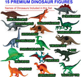 Conjunto de Dinosaurios DinoMax con Libro, 15 Piezas, T-Rex