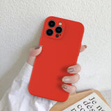 DEENAKIN Funda para iPhone 13 Pro Max con protector de pantalla, cubierta de goma de gel de silicona líquida suave y duradera para iPhone 13 Pro Max de 6.7 pulgadas, color rojo