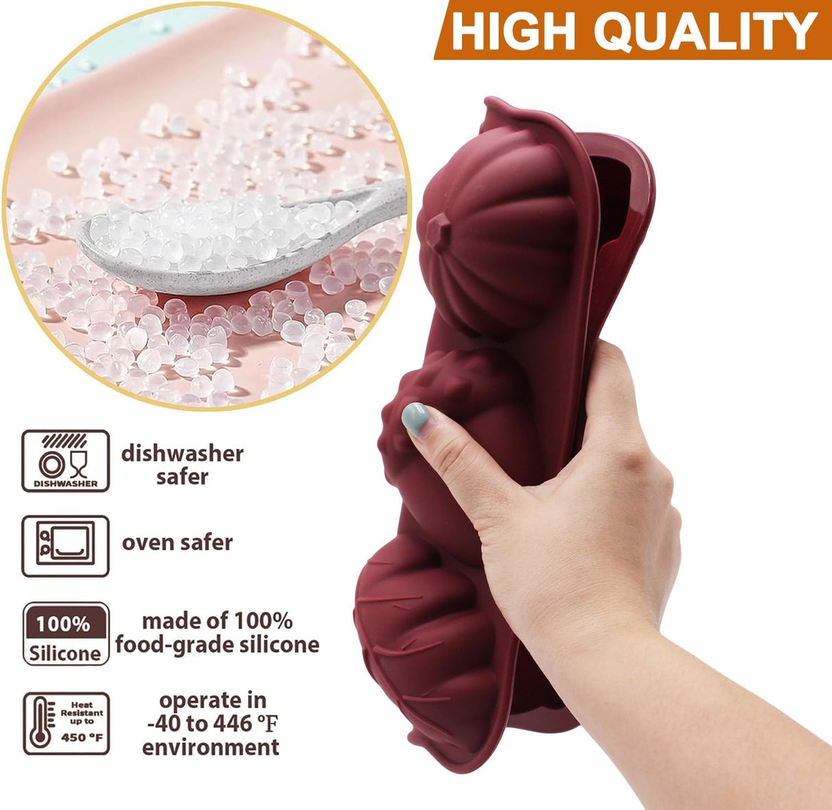 Moldes de Silicona para Chocolate y Jabón, 2PCS Otoño