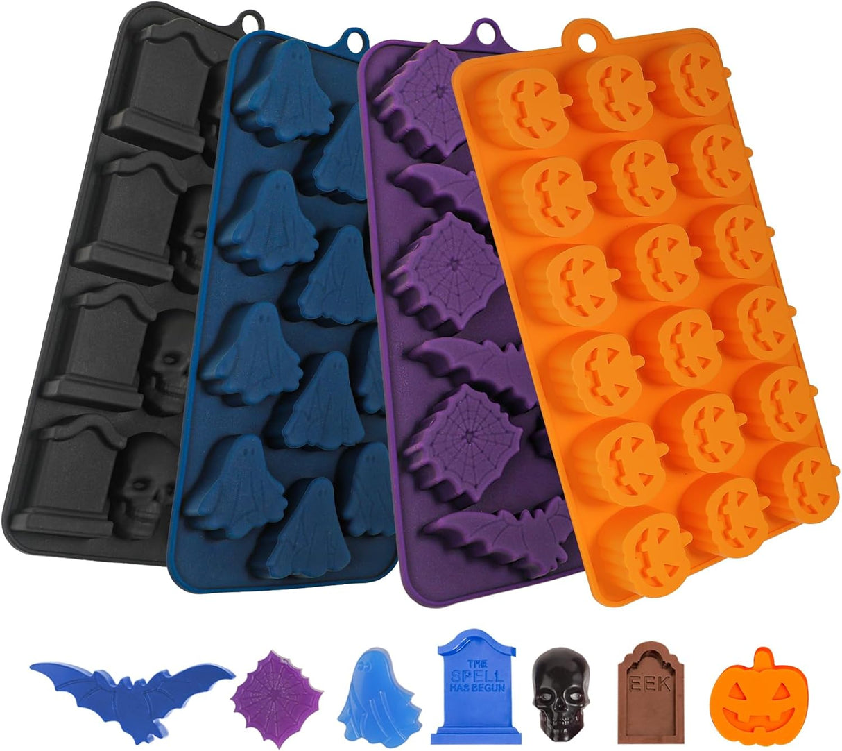 Moldes de Silicona Webake para Chocolates de Halloween 4PCS