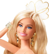 Muñeca Barbie Margot Robbie en mono de lentejuelas doradas HPJ99