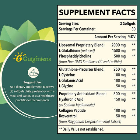 Suplementos Alimenticios de glutatión con ácido hialurónico
