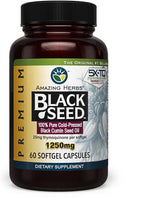 Cápsulas de Aceite de Semilla Negra Amazing Herbs 1250mg 60ct