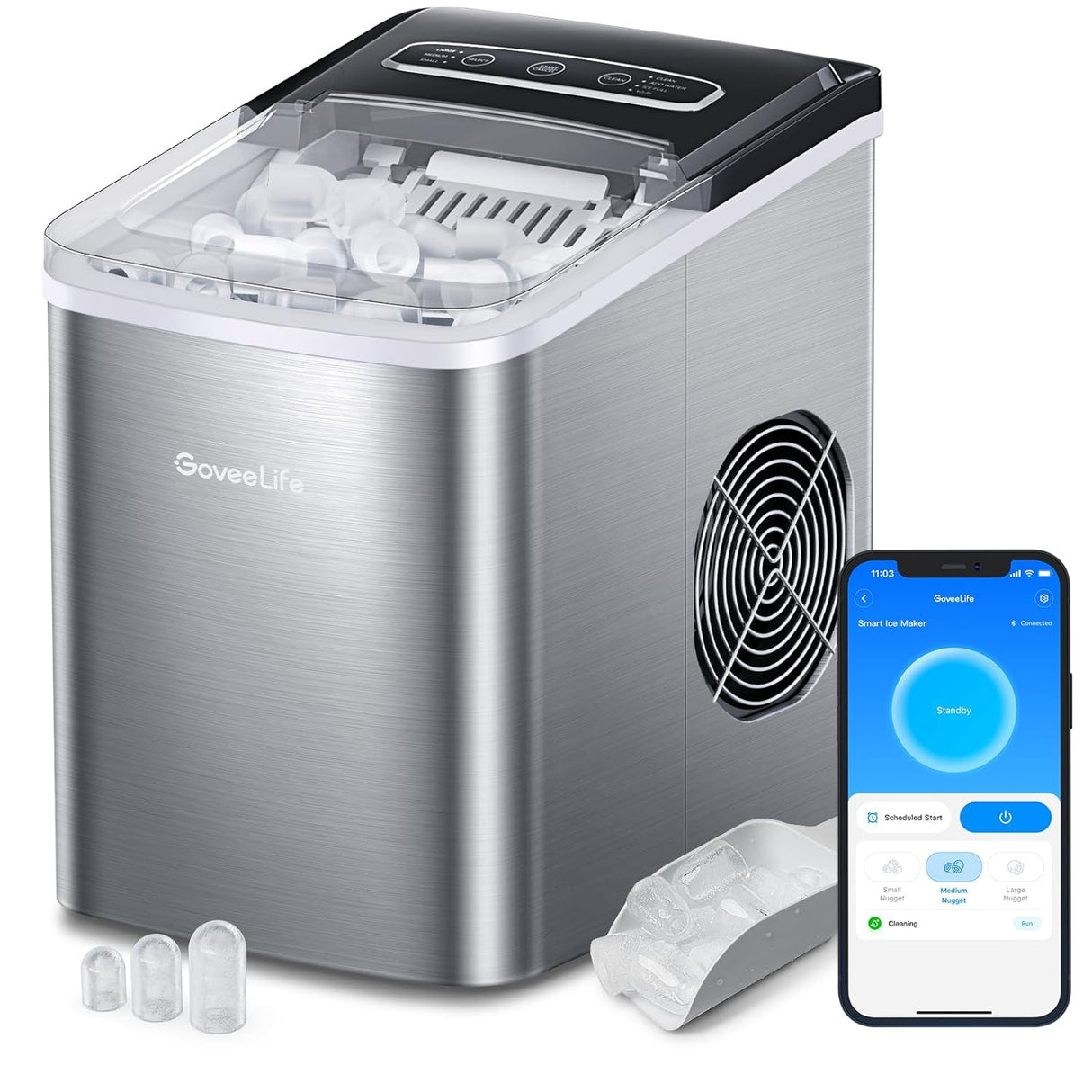 Máquina de Hielo GoveeLife, 26lbs/24h, limpieza automática