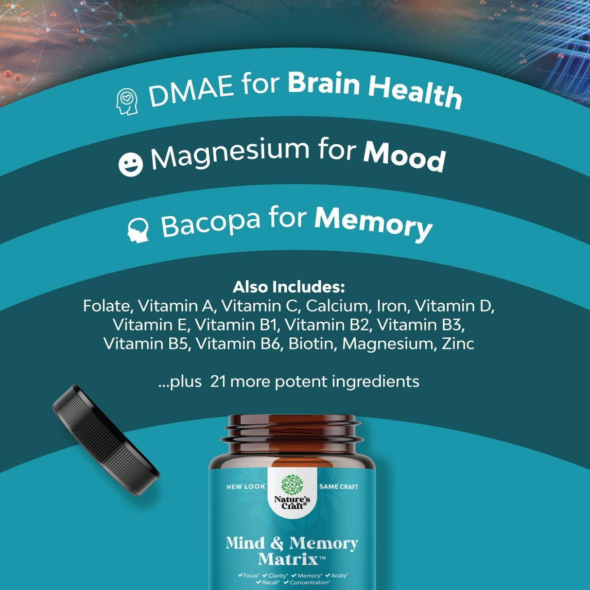 Suplemento cerebral avanzado para memoria y concentración