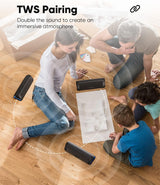 Altavoz Bluetooth IPX5 con sonido HD y emparejamiento TWS