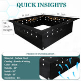 Anillo de fuego sin humo cuadrado - Acero al carbono 36" OD
