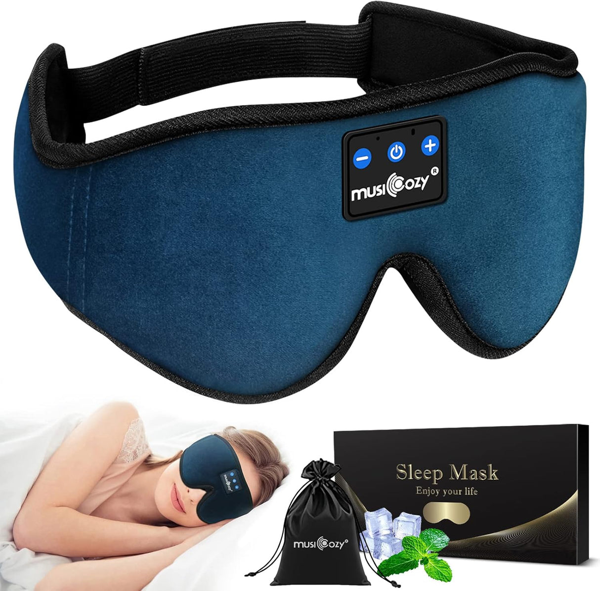 Auriculares Bluetooth para dormir MUSICOZY, ultra delgados, 5.2