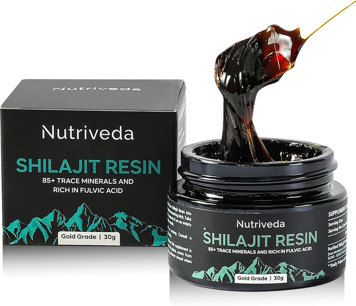 Suplemento Shilajit Resina de 600 mg  orgánico puro  1.06 oz