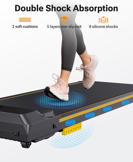 Caminadora UREVO 2 en 1, portátil, control remoto, modelo T1
