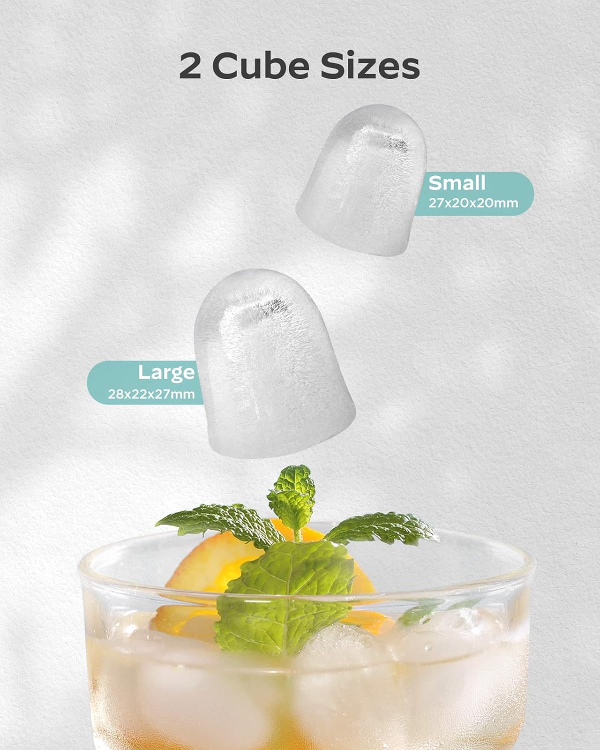 Máquina de Hielo Silonn, portátil, 26 lbs/día, 9 cubos/6 min