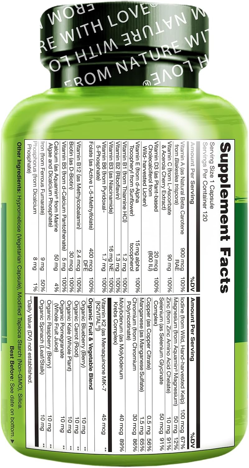 Multivitamínico para Mujeres NATURELO - Energía, 120 Cápsulas