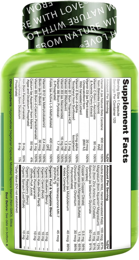 Multivitamínico para Mujeres NATURELO - Energía, 120 Cápsulas