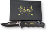 Cuchillo personalizado prémium con caja grabada, negro