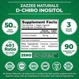 Zazzee D-Chiro-Inositol 50mg, 90 cápsulas, 40:1 ratio