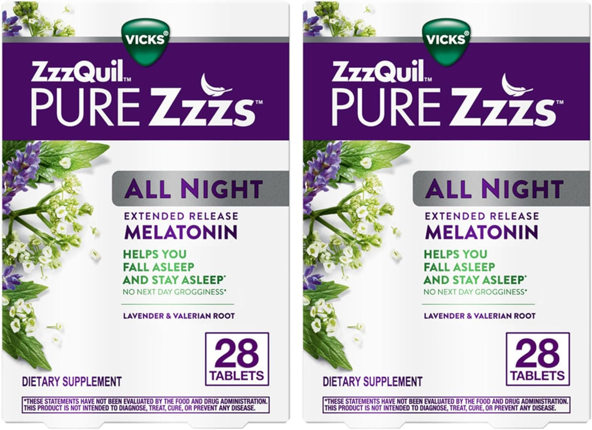 ZzzQuil PURE Zzzs Melatonina para dormir, 56 tabletas
