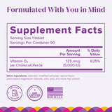 BariMelts Vitamina D3 5000 IU 90 tabletas, sabor manzana