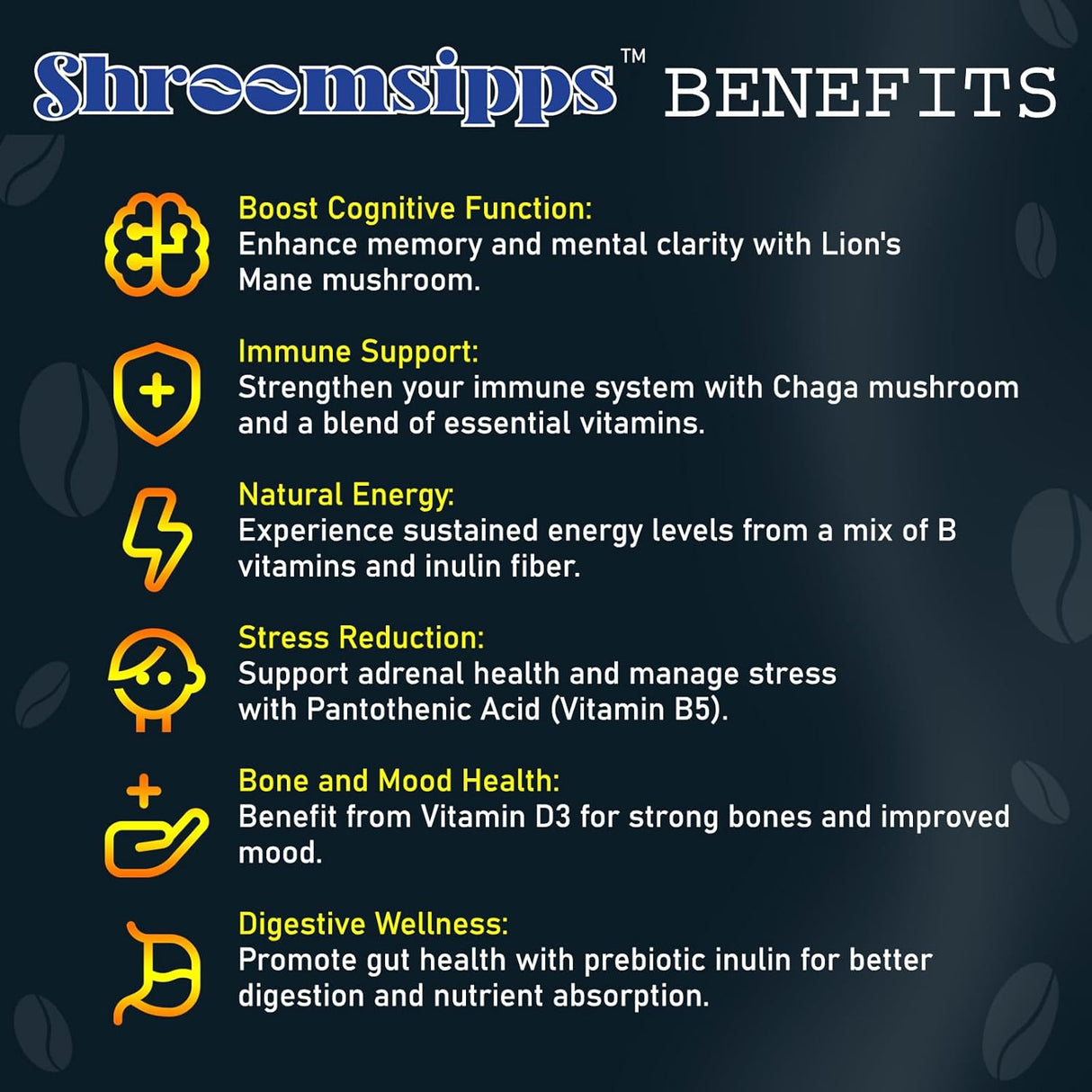 Café de Hongo Shroomsipps, 16 Cápsulas, Sabor Medio, Salud