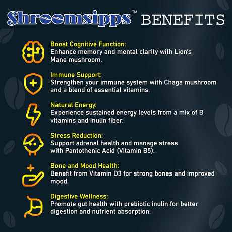 Café de Hongo Shroomsipps, 16 Cápsulas, Sabor Medio, Salud