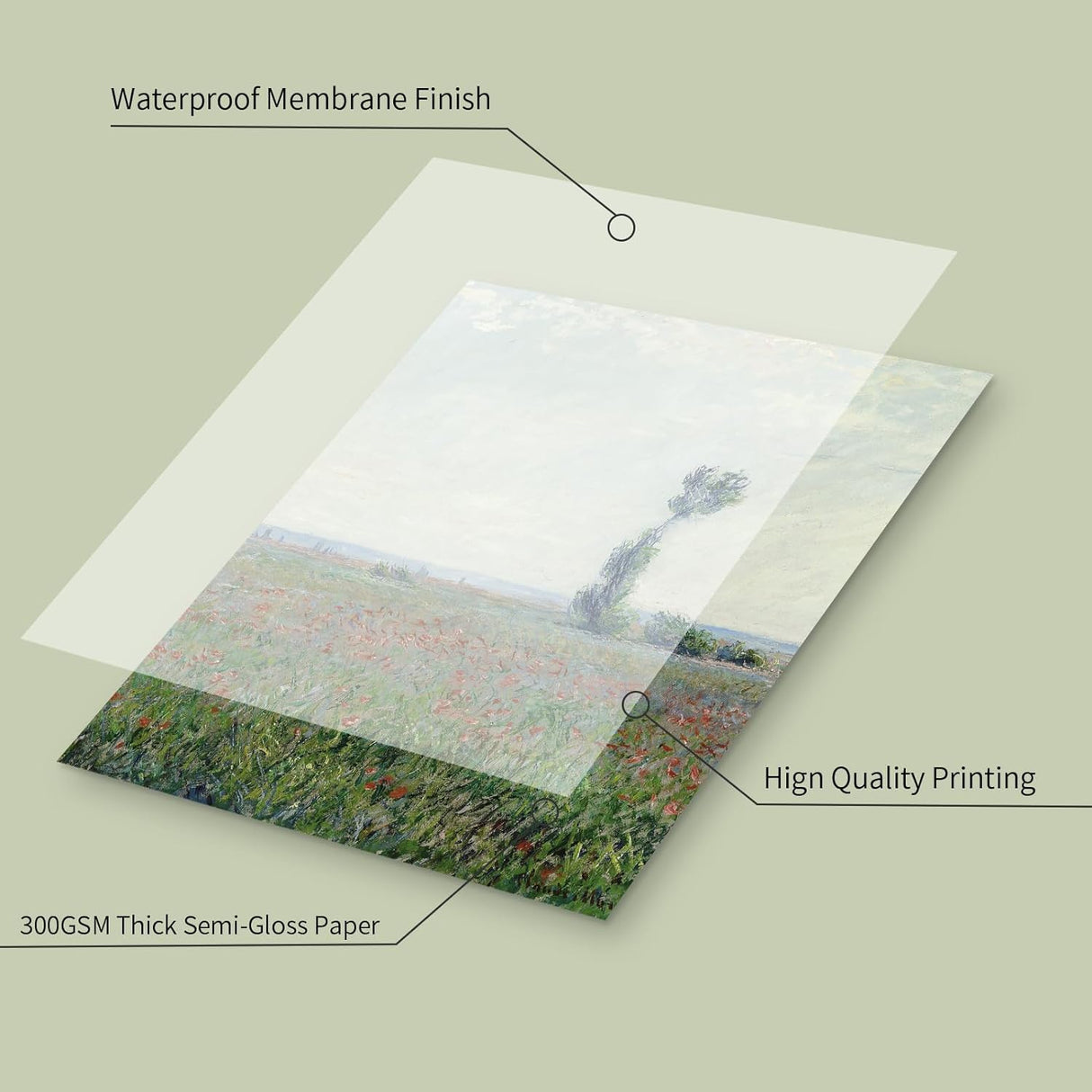 Póster vintage rústico de granja, pintura de flores de campo